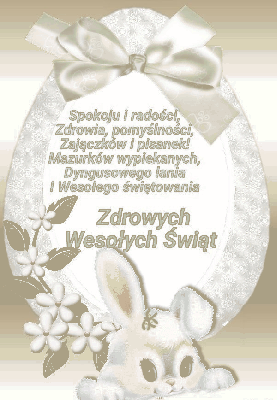 Króliczek przesyła piękne życzenia Wielkanocne